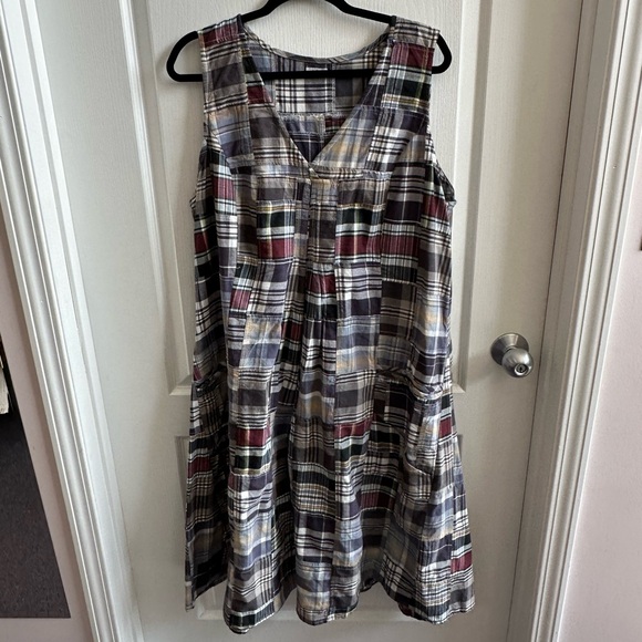 Tulip Dark Gray & Multi Plaid Sleeveless Dress - Picture 1 of 5